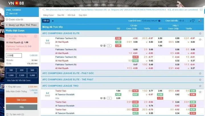 Làm thế nào để đặt cược thể thao VN88?
